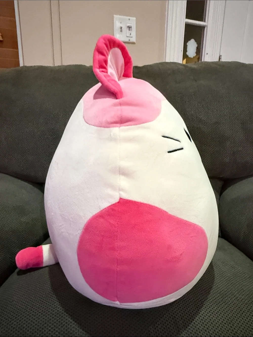 Squishmallows Susan Q Pink and Cream Cat Plush Pillow